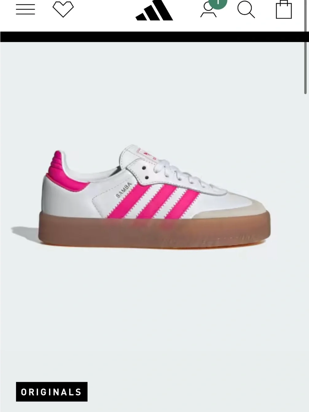 adidas Samba Platform Sneakers in White and Bright Pink